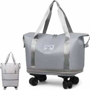 Beente Travel Bag With Wheels, 2025 New kulken Large Capacity Travel Bag-Universal Wheel Removable, All-In-One Travel Set(Gray)