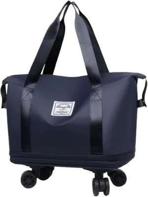 Beente Travel Bag With Wheels, 2025 New Large Capacity Travel Bag, Universal Wheel Removable, Expandable foldable duffel bag suitcase for Gym Camping Weekend Trips Business Travel (blue)