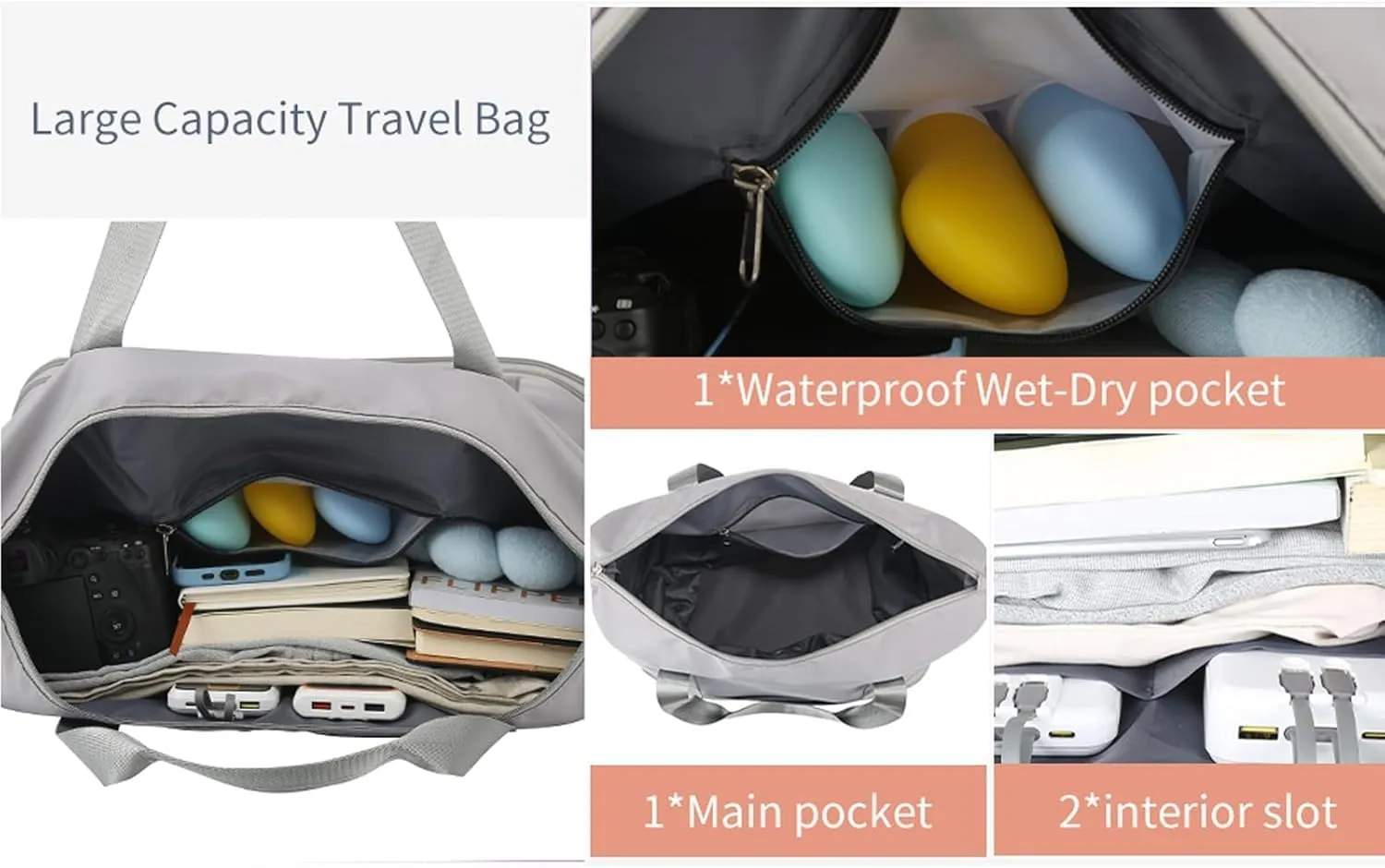 Beente Travel Bag With Wheels, 2025 New Large Capacity Travel Bag - Universal Wheel Removable, Expandable Foldable, Weekend Carry On Luggage Bag (Green)
