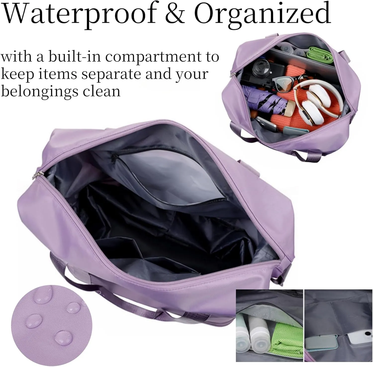 Beente Travel Bag With Wheels-2025 New Large Capacity Travel Bag-Universal Wheel Removable, Foldable Carry (Grey)