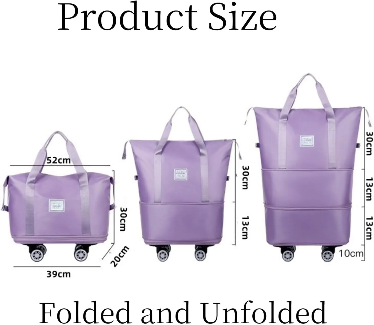 Beente Travel Bag With Wheels-2025 New Large Capacity Travel Bag-Universal Wheel Removable, Foldable Carry (Grey)