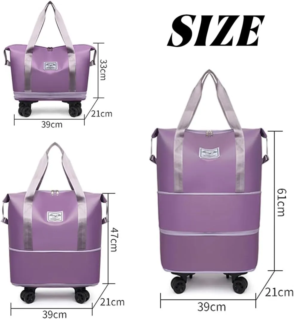 Beente Travel Bag With Wheels, 2025 New Large Capacity Travel Bag - Universal Wheel Removable, Wet and Dry Separation (Green)
