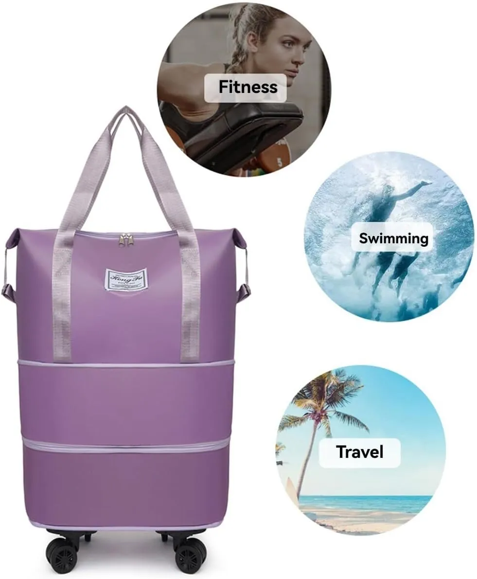 Beente Travel Bag With Wheels - 2025 New Large Capacity Travel Bag - Universal Wheel Removable,Duffle Bag for Travel with Wheels (Gray)