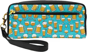 Beer Bubble Print Portable Makeup Bag,Travel-Friendly Design,Versatile Mini Makeup Pouchtion