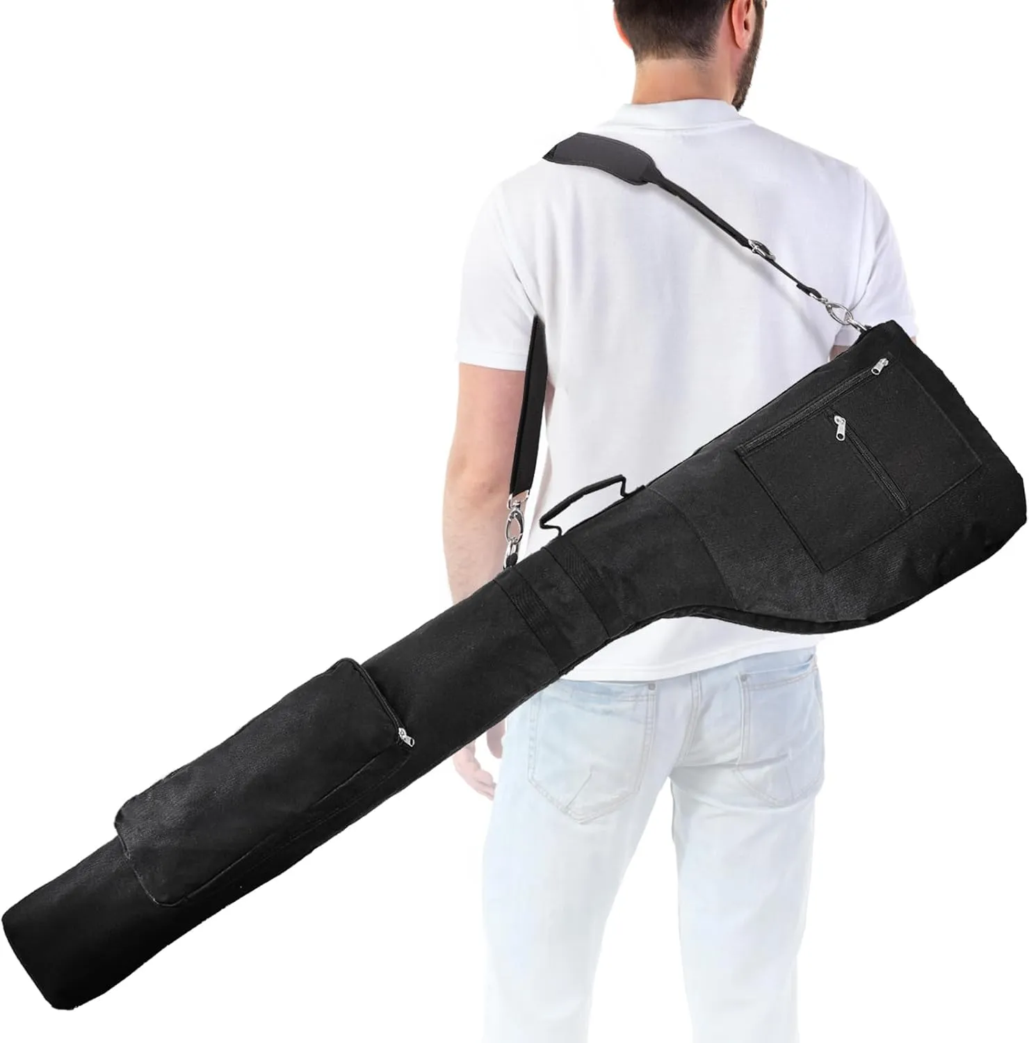 Bekith Golf Bag, Lightweight Golf Travel Bag Sunday Bag Foldable Golf Carry Bag for 8-10 Golf Clubs, Waterproof Small Golf Carry Bag for Men, Women (Black)