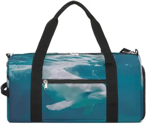 Beluga Whale Gym Bag for Men Women Lightweight Duffel Bag Sports Workout Bag for Travel Yoga