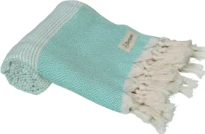 Bersuse 100% Cotton Hierapolis Turkish Towel Bath Towel Beach Towel Pool Towel - Beach Essentials for Your Beach Bag - 37x70 Inches, Mint Green