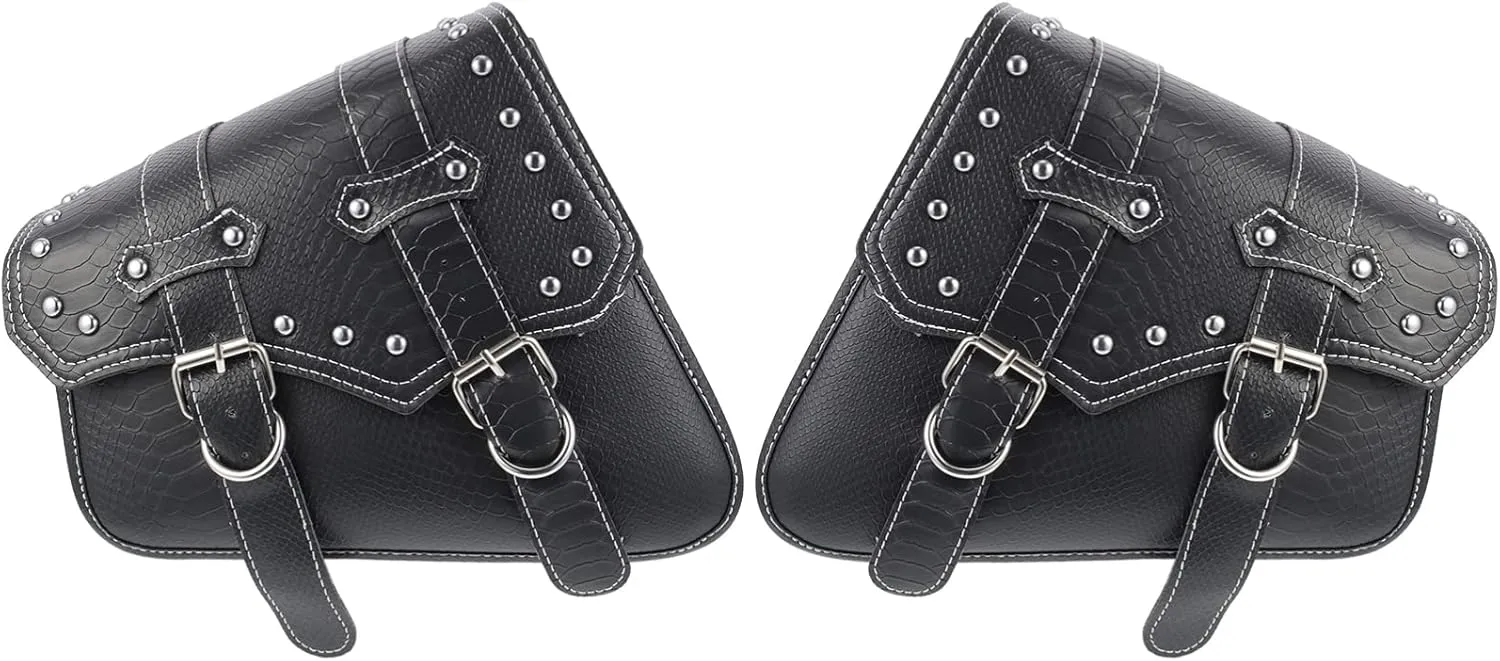 BESPORTBLE Leather Motorbike Pouch Motorcycle Holding Bag Side Tool Pouch for Fork Easy Install Saddle Bag for Motorcycles