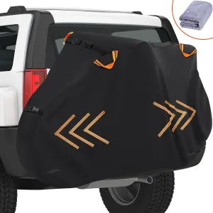 Bike Cover for Transport on Rack, 900D Oxford Bike Rack Cover Heavy Duty Bicycle Covers Outdoor Storage Waterproof Bike Covers for 2 Bikes on Rear Bike Rack for Mountain Road Electric City Bike