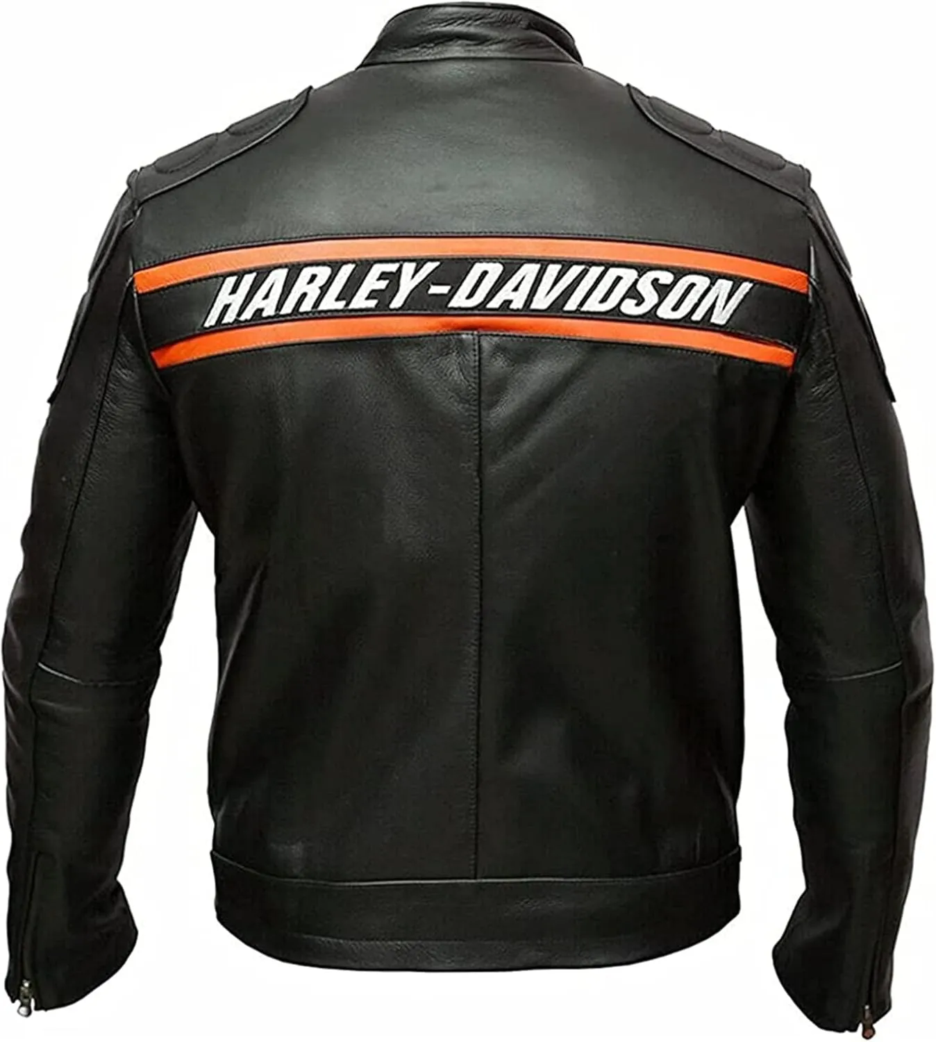 Biker Leather Jacket – HD Bill Goldberg Black Motorcycle Jacket Men – Cafe Racer Leather Jacket Men