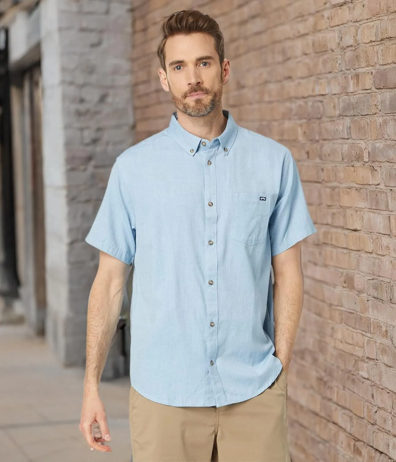 Billabong Men's Sundays Jacquard Short Sleeve Woven Button Down Shirt