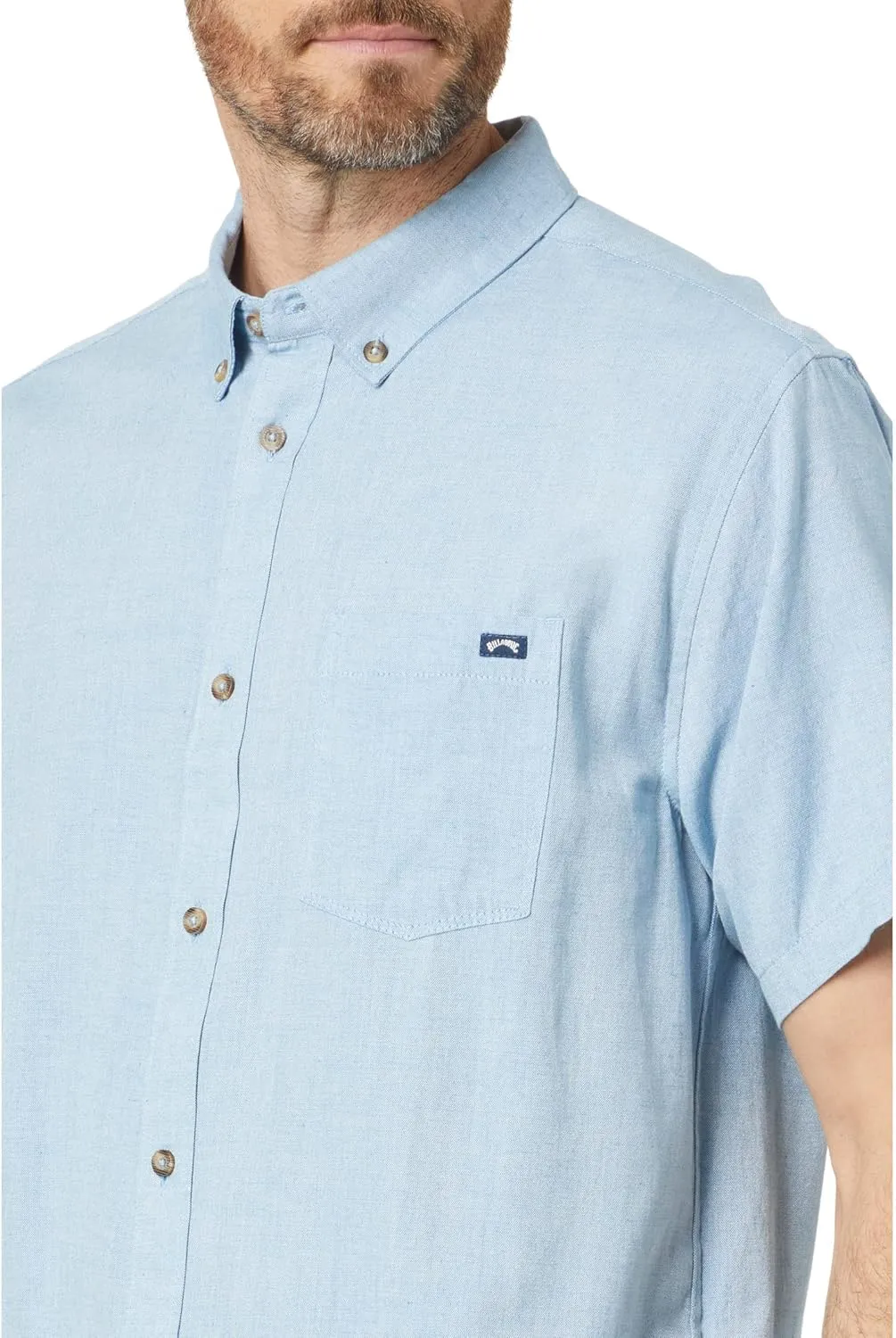Billabong Men's Sundays Jacquard Short Sleeve Woven Button Down Shirt