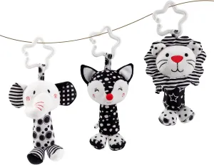 Black & White Baby Wind Chime Hanging Toys - High Contrast Rattles for Newborns 0-12 Months, Stroller & Car Seat Mobile, Visual Stimulation Sensory Toy for Baby Gym, Crib & Playtime