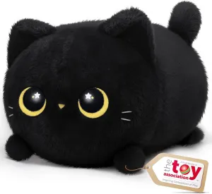 Black Cat Plush, Cute Cat Plushies Toy, Soft Kitten Plushie Cuddle Pillow, Anime Plushie Doll, Cute Stuff Toys Gift for Girls, Boys and Males (16 Inch)