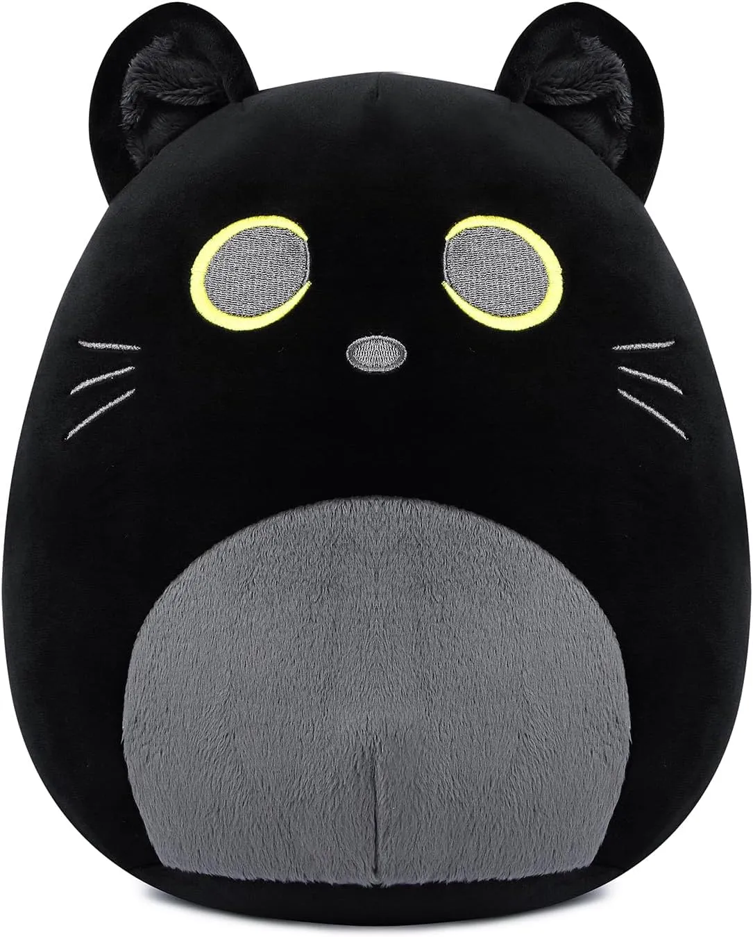 Black Cat Plush Pillow, Cute Cat Plushie Toy, Soft Pillow Plush, Present for Kids Boys Girls Christmas Birthday (11.5 inches)