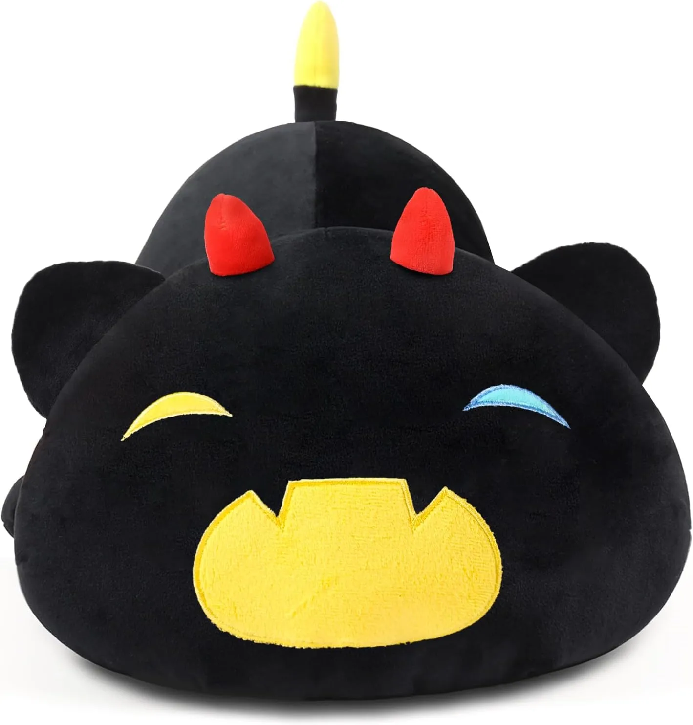 Black Cat Plush Pillow Cute Soft Pumpkin Cat Plush Toy Stuffed Animals Kitten Plushie Doll Great Gift for Kids and Adult Birthday Christmas Valentines, 20", Yellow