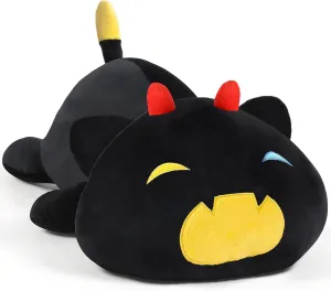 Black Cat Plush Pillow Cute Soft Pumpkin Cat Plush Toy Stuffed Animals Kitten Plushie Doll Great Gift for Kids and Adult Birthday Christmas Valentines, 20", Yellow