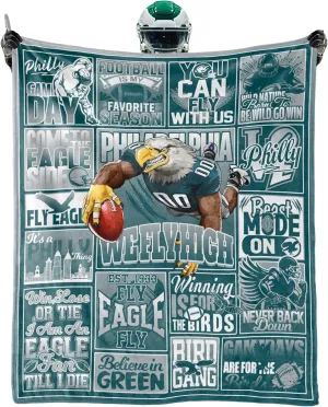 Blanket Football Fan Gifts for Men Women Football Style Throw Blanket Flannel Super Cozy Soft Living Room 60"x50".