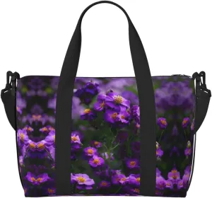 Blooming Purple Blossoms Versatile Personal Item Travel Bags for Women - Spacious Duffel Bags for Traveling, Gym Bags for Men