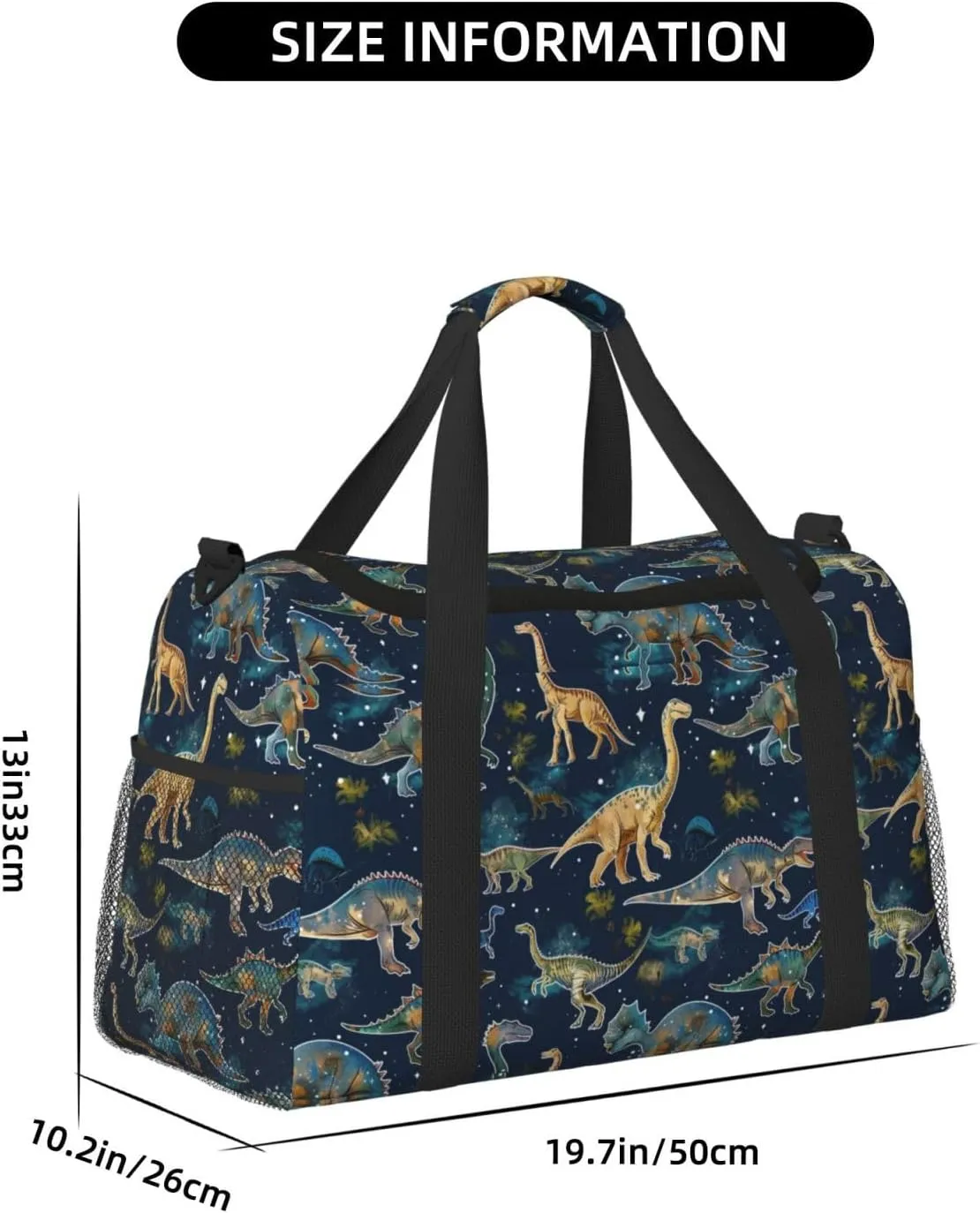 Blue Dinosaurs Travel Weekender Overnight Bags Foldable Hand Travel Bag Sport Gym Duffel Bag For Men Women