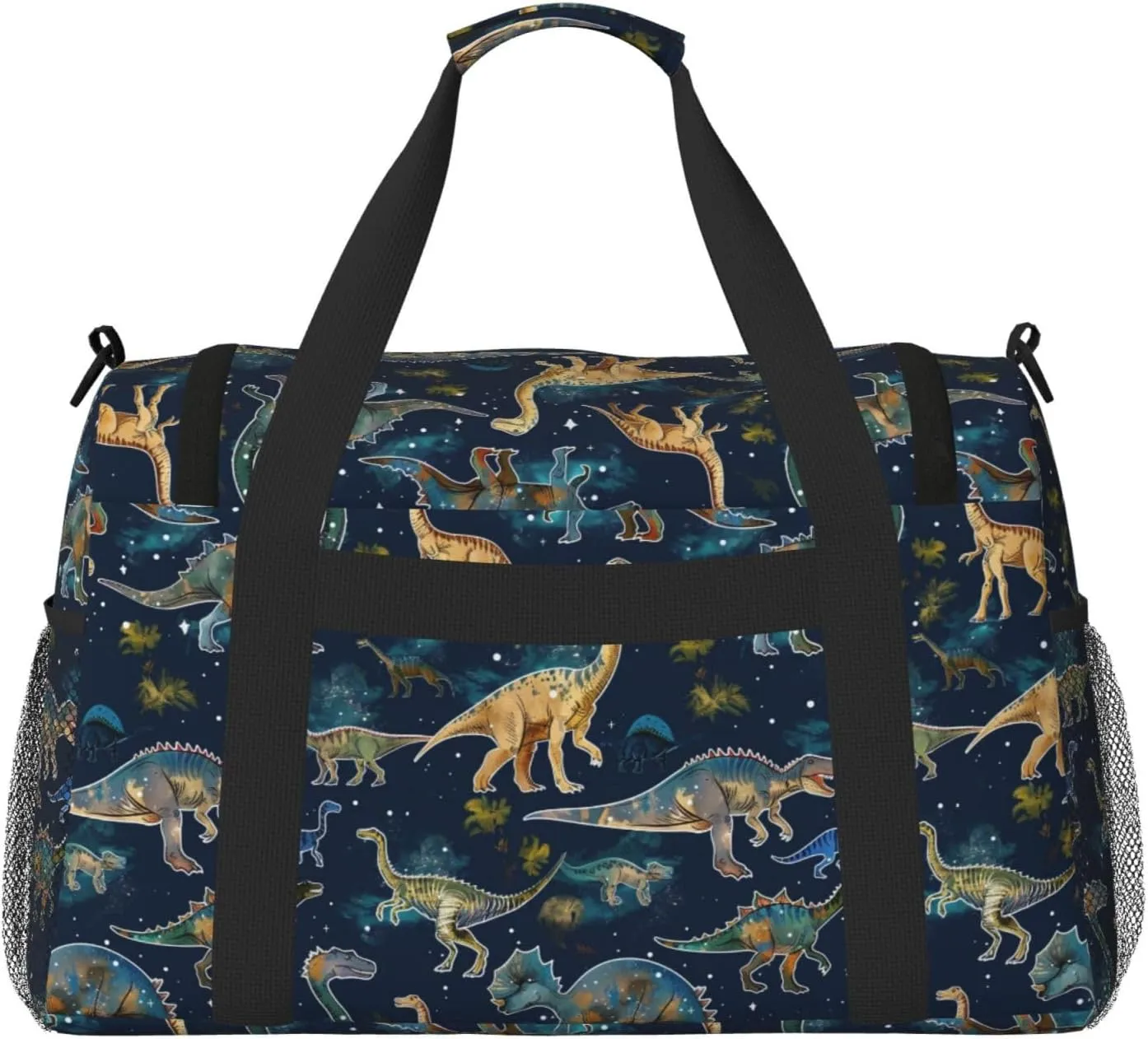 Blue Dinosaurs Travel Weekender Overnight Bags Foldable Hand Travel Bag Sport Gym Duffel Bag For Men Women