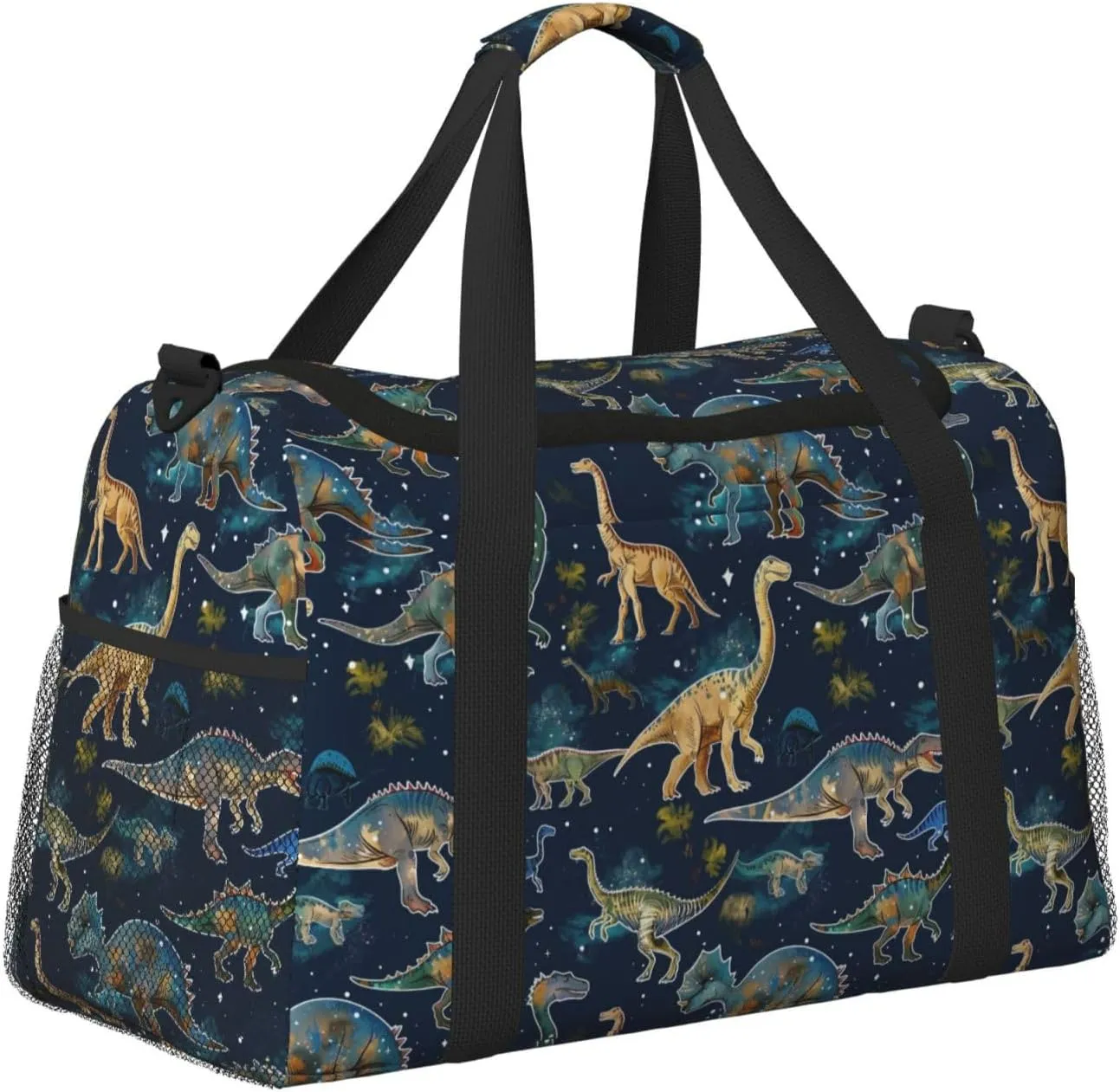 Blue Dinosaurs Travel Weekender Overnight Bags Foldable Hand Travel Bag Sport Gym Duffel Bag For Men Women