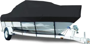 Boat Covers 420D Trailerable Boat Cover，Waterproof UV Resistant Durable and Tear Proof All Weather Protection with Storage Bag，for V-Hull Tri-Hull Runabout (Size : 17to19FT)