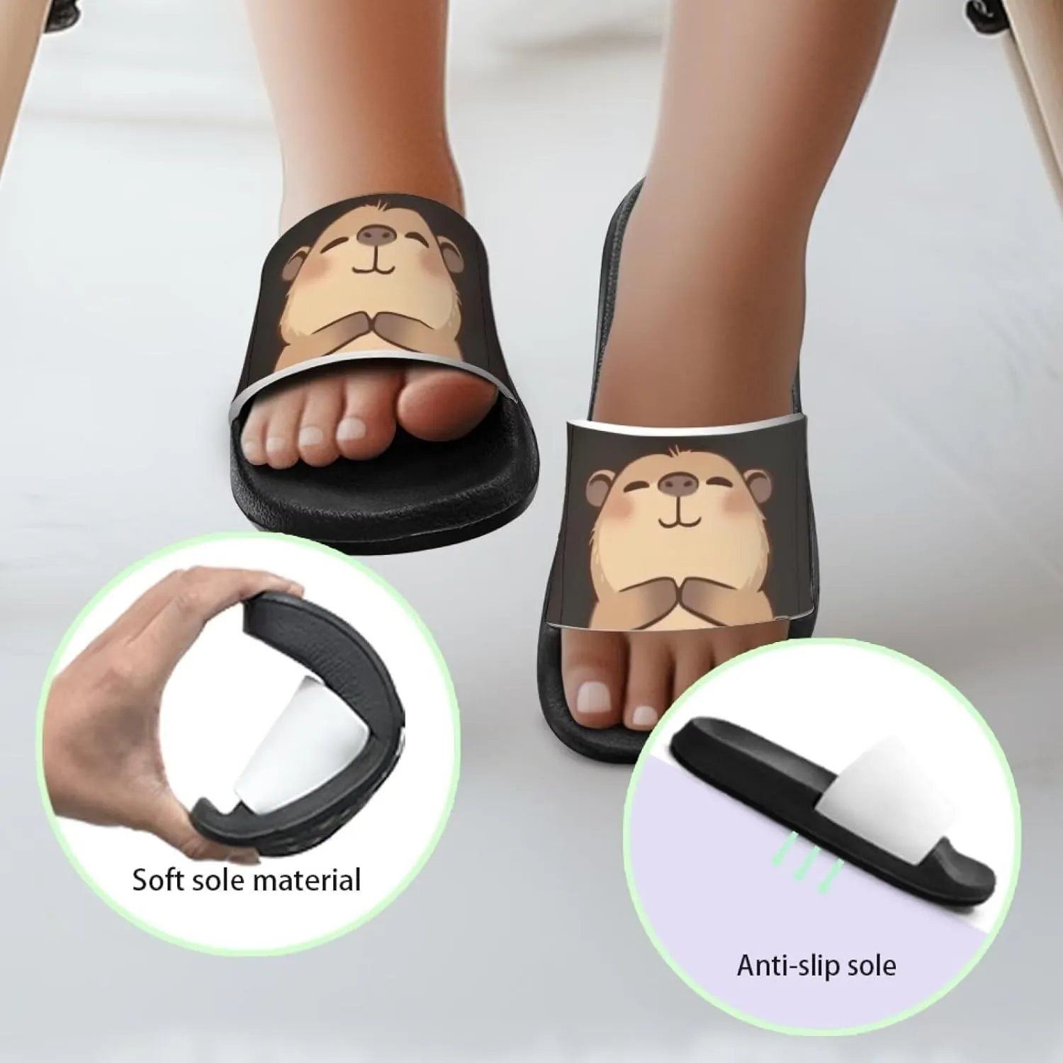 Boy & Girls Slide Sandals Kids Shower Shoes Non Slip Summer Slippers Beach Sandals