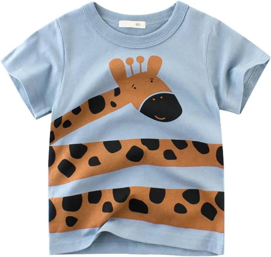 Boys' 4-Pack Excavator Short Sleeve Crewneck T-Shirts Top Tee Size 2-7 Years Toddler Boys' Value Pack Cotton T-Shirt