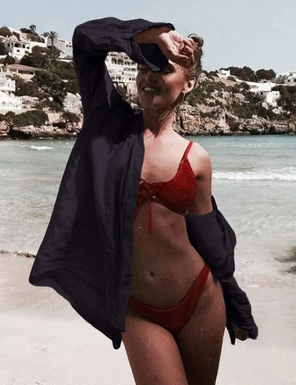 Breezy Lane Beach Cover Up for Women Button Down Shirt Swimsuit Coverup Bathing Suit Cover Ups for Swimwear Vacation