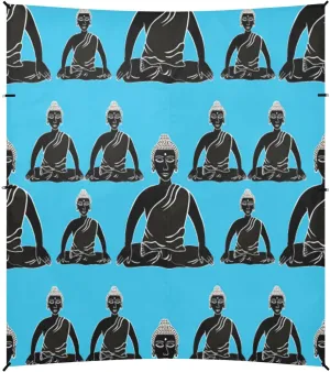 Buddha Sitting Blue Beach Tent Camping Sun Shelters Portable Outdoor Canopy Sun Shade for Camping Trips Fishing Backyard Fun or Picnics Easy Setup with Carrying Bag