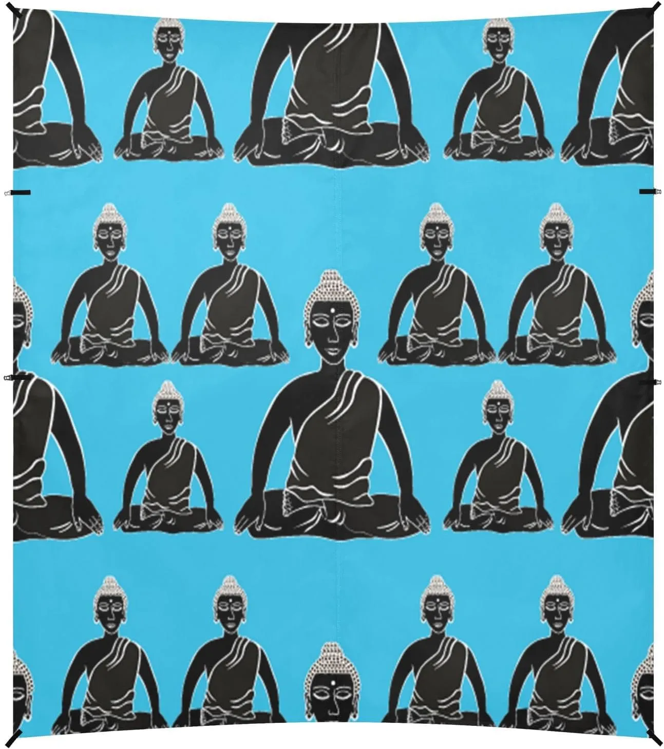 Buddha Sitting Blue Beach Tent Camping Sun Shelters Portable Outdoor Canopy Sun Shade for Camping Trips Fishing Backyard Fun or Picnics Easy Setup with Carrying Bag