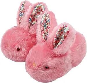 Bunny Slippers for Women Cute Plush Fluffy House Slippers Winter Warm Indoor Rabbit Fuzzy Furry Animal Slippers