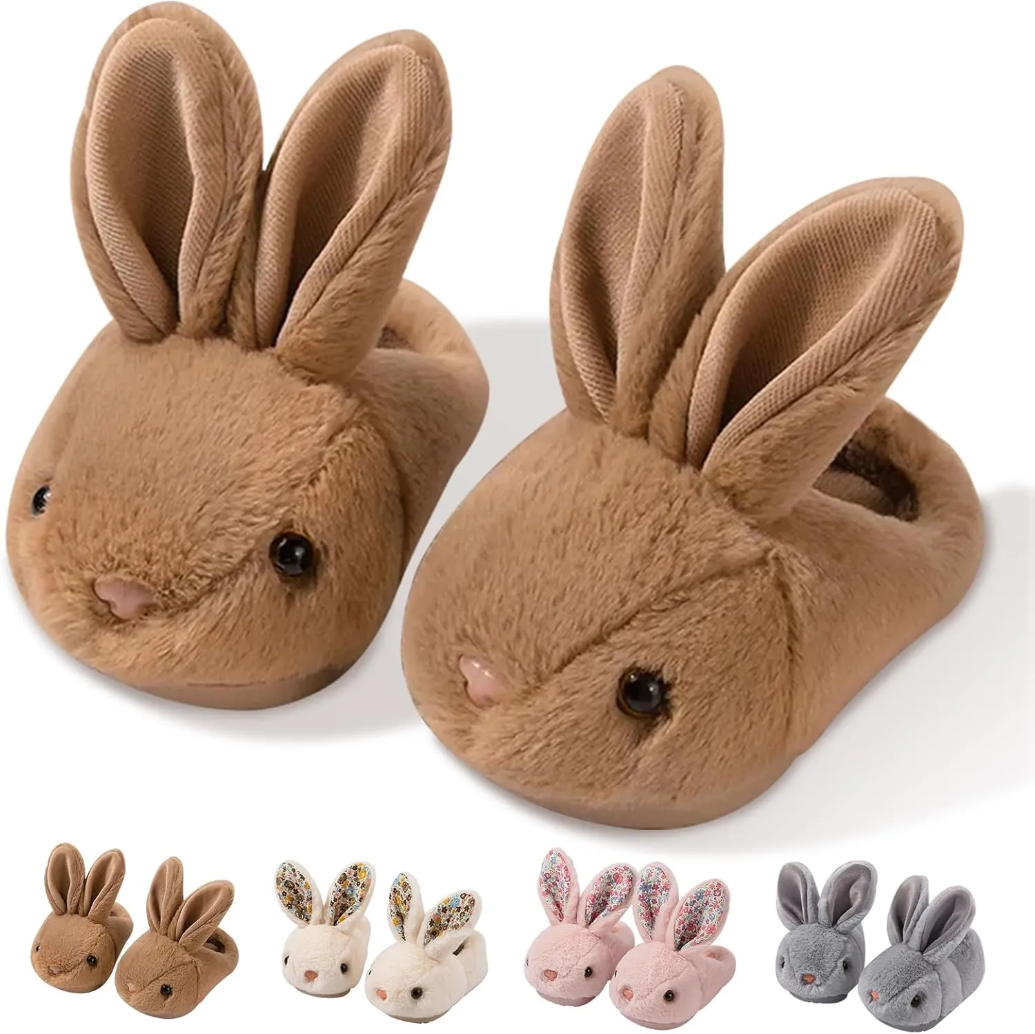 Bunny Slippers Toddler Soft Plush, Kids Slippers Boys Girls Non-Slip, Cute Rabbit House Shoes Indoor Footwear