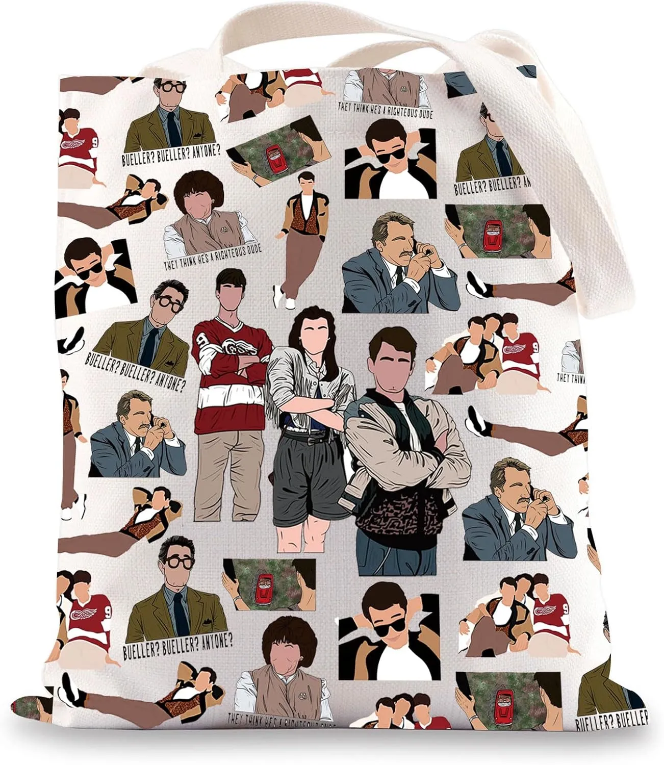 BWWKTOP Ferris Tote Bag Ferris Fans Gift Ferris & Jeannie & Cameron Canvas Shoulder Bag Ferris Merch