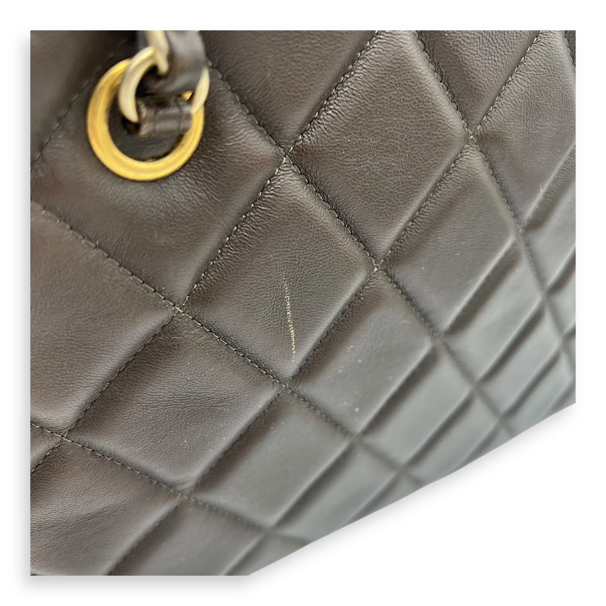 Camera Brown Shoulder Bag in Calfskin, Gold hardware