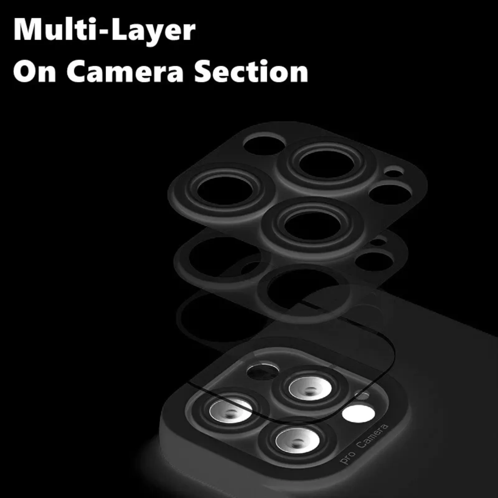 Camera Lens Cover Shockproof Silicone Case For Apple iPhone 13 Pro Black