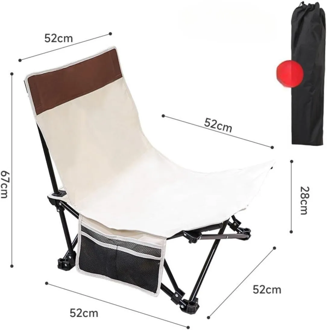 Camping Chair Lounge Chair Armchair Recliner Stool Chaise Longue Beach Chair Folding Chair for Traveling Outdoor Lawn Fishing, Coffee