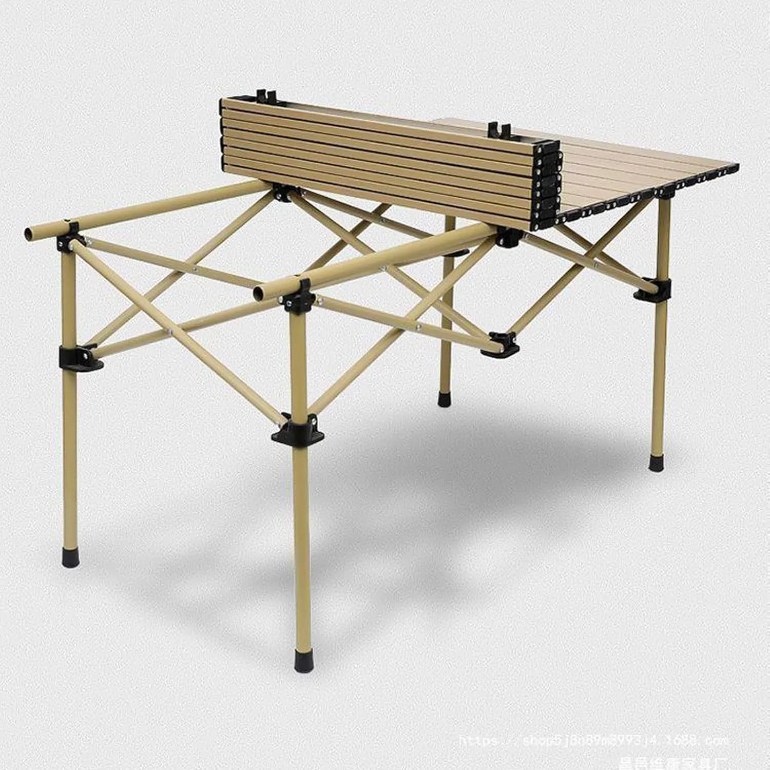 Camping Compact Table Collapsible Lightweight Lawn Chair Portable Picnic Table with Seats for More People, Folding Roll up Carbon Steel Table for Garden Patio, 53cm-black-5pcs