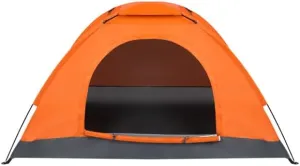 Camping Dome Tent, Waterproof Camping Dome Tent with Portable Carry Bag, Automatic Pop Up Quick Shelter for Backpacking, Trip, Hiking, Outing, Medium, Orange, SY-LHJ2-67989550