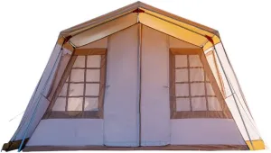 Camping Tent for 3-4 Person Double Layer Portable Family Tent Waterproof Windproof Anti-UV for Hiking Fishing - Festival Party Tent Teepee (Coffee 310X260X210CM) (Coffee 310X260X210CM)