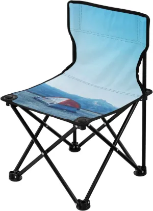 Camping Tent Scene Foldable Ultralight Camping Chair Ultralight Folding Chair with Carrying Bag Ice Fishing Chair for Traveling Camping
