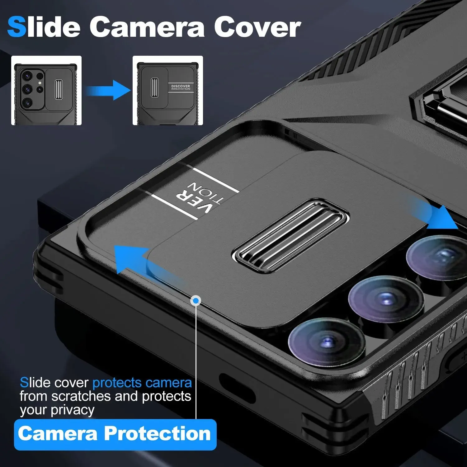 CamSlide 360 Ring Stand Case | Galaxy S24 Ultra | Military-Grade Shockproof