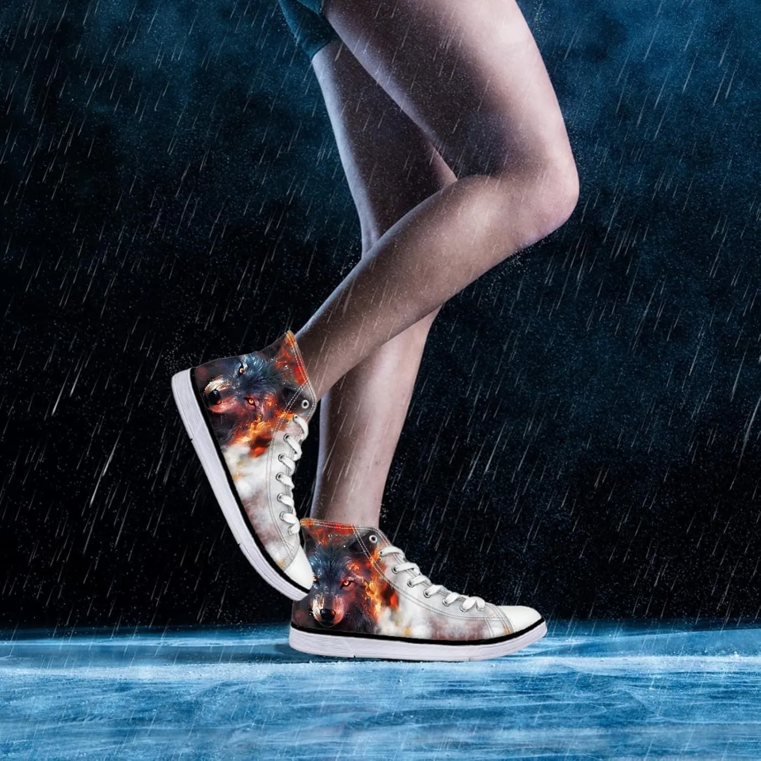 Canvas Shoes for Women Lightweight High Top Sneakers Teens Girls Cute Printed Lace Up Casual Classic Walking Shoes