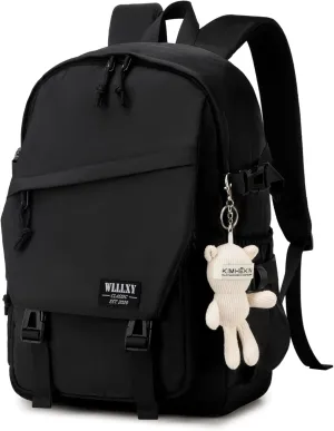 Caoroky knight College School Bag for Men Women Laptop Backpack 15.6 Inch Anti Theft Travel Daypack Large Elementary Middle High Bookbags for Teens Girls Boys Students-Large,black