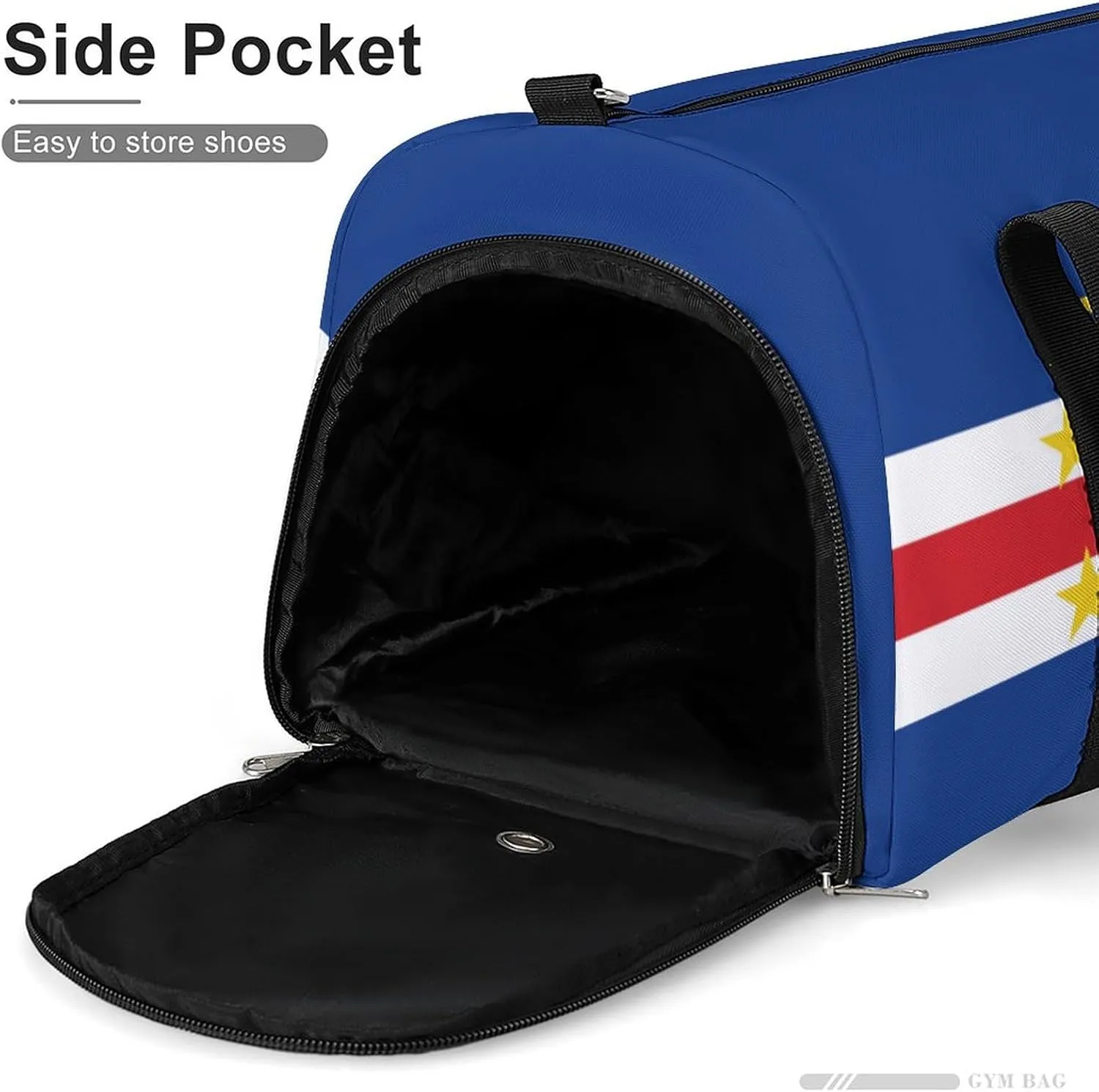 Cape Verde Flag Duffel Bag for Men Women Waterproof with Shoe Compartment