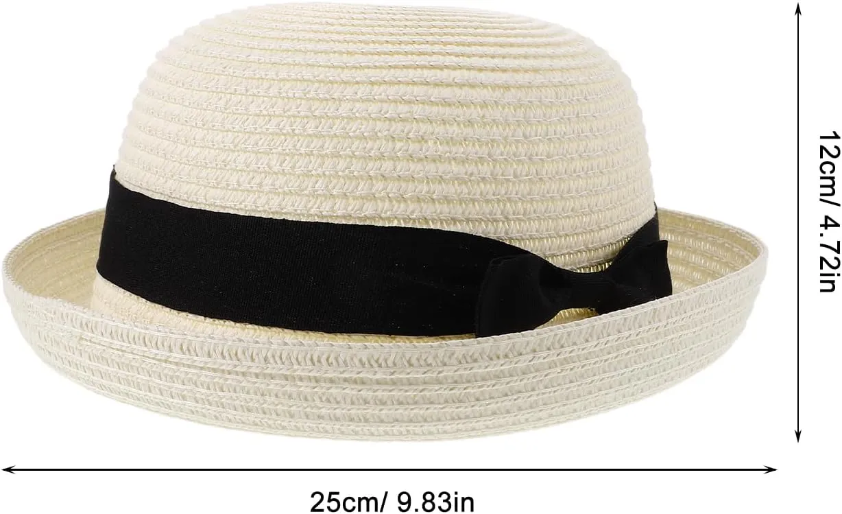 Caps for Men Straw Bowler Hat Mens Straw Hats Mens Caps Women’s Hat Foldable Sun Hat Wide Brim Dome Sun