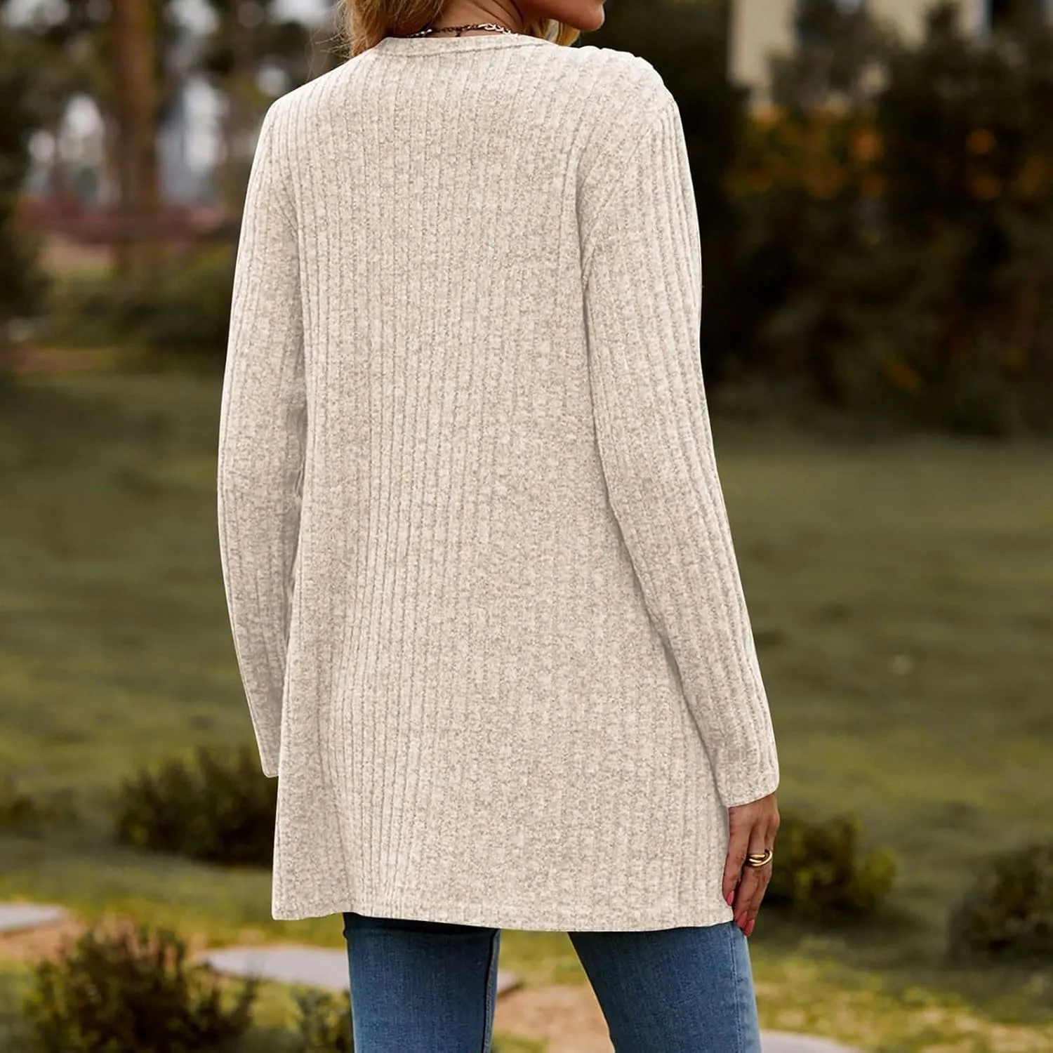 Cardigan Sweaters for Women Long Sleeve Casual Knit Open Front Cardigans Lightweight Fall Fashion Going Out Coats