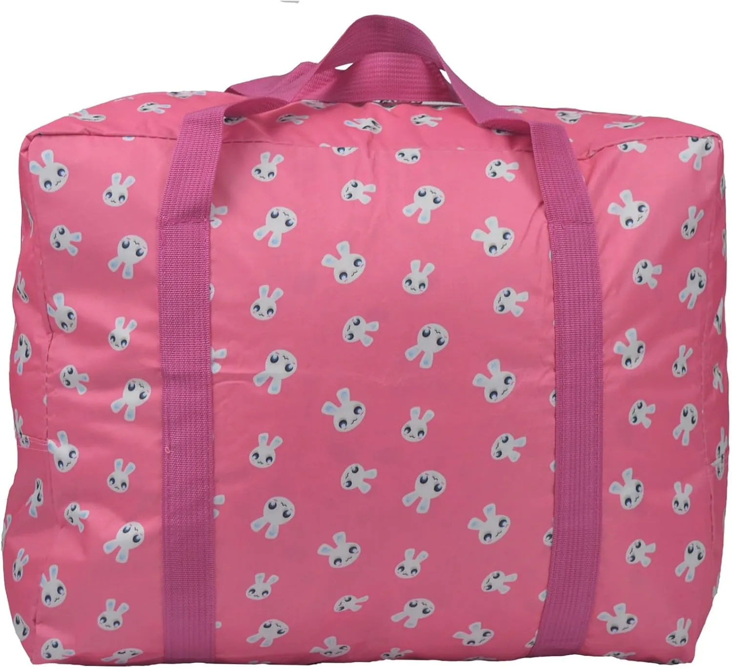 Carry On Water-Resistant Multi-function Duffel bag Collapsible Hand luggage bags for travel Large Lightweight, Storage Bags with Reinforced Handle (90L, Pink rabbit)