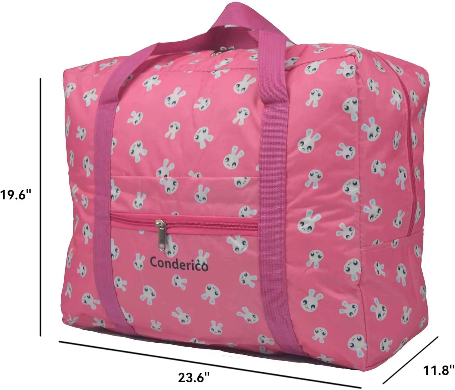 Carry On Water-Resistant Multi-function Duffel bag Collapsible Hand luggage bags for travel Large Lightweight, Storage Bags with Reinforced Handle (90L, Pink rabbit)